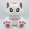 Must Love White Cat Plush